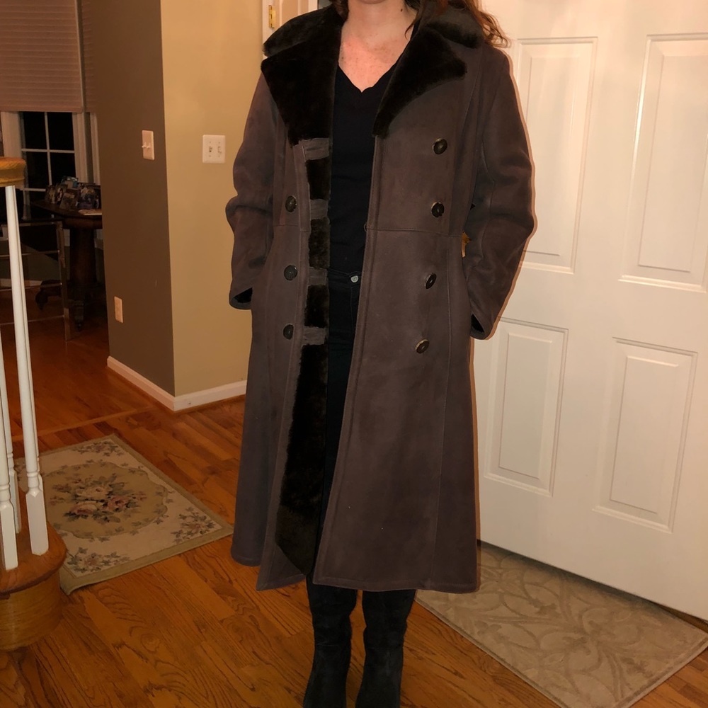 Vintage Sawyer of Napa Shearling Suede Coat
